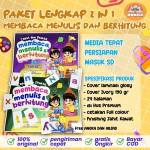 Buku Calistung Anak TK PAUD  2 Jilid Bonus Poster Kartu Huruf