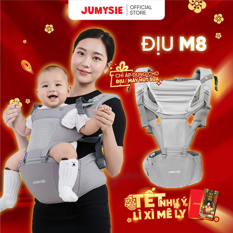 Địu Ngồi M8 Jumysie Cao Cấp – Êm Nhẹ, Trợ Lực Tốt, Siêu Thoáng Cho Bé Từ Sơ Sinh Đến 36 Tháng | BigBuy360 - bigbuy360.vn