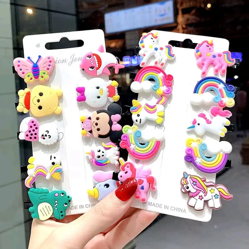 10 PCS SET JEPIT RAMBUT ANAK MOTIF KARAKTER KARTUN LUCU MURAH UNICORN KARAKTER / HAIRCLIP ANAK KARAKTER LUCU 4