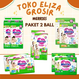 (PAKET 2 BALL) MERRIES PANTS NB-S40, M32, M48, L28, L42, XL26, XL38, XXL28 (Karawang, Jawa Barat)