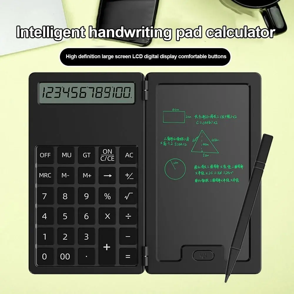 Durable 12-Digit Scientific Calculators With Stylus LCD Notepad Math Calculator Foldable Multifunctional Accounting Calculator Office