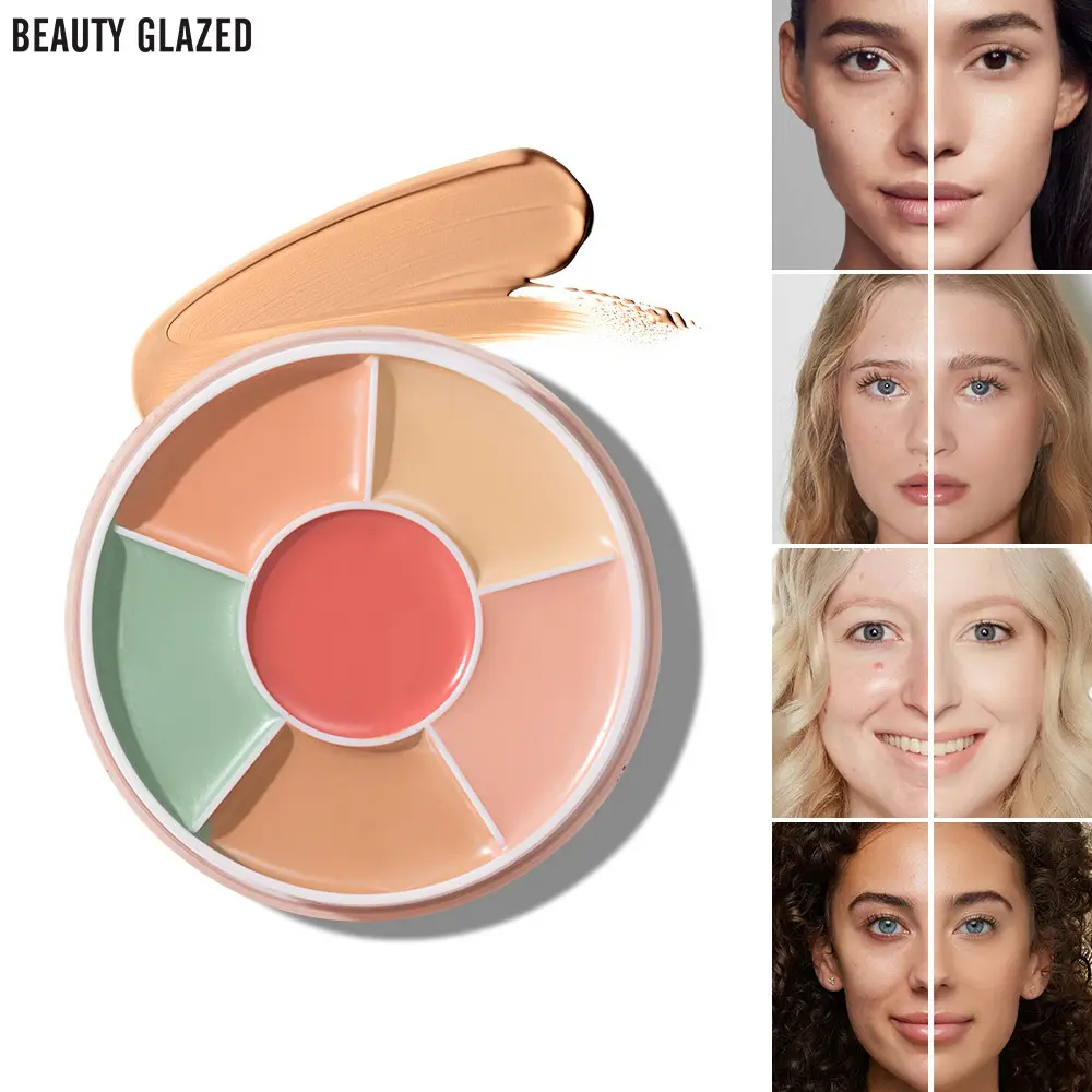 BEAUTY GLAZED High Coverage Waterproof Long Lasting Lightweight Color Corrector Concealer Cover Palette Cosmetics