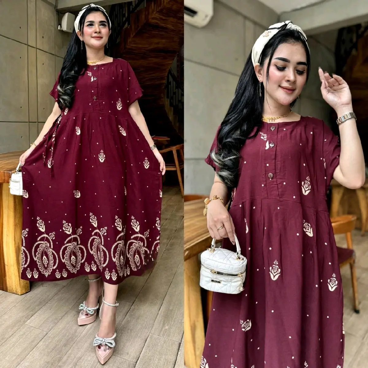 Daster Wanita Terbaru Rayon Busui Resleting Depan Baju Tidur Daster Kekinian Lengan Pendek Baju Dinas