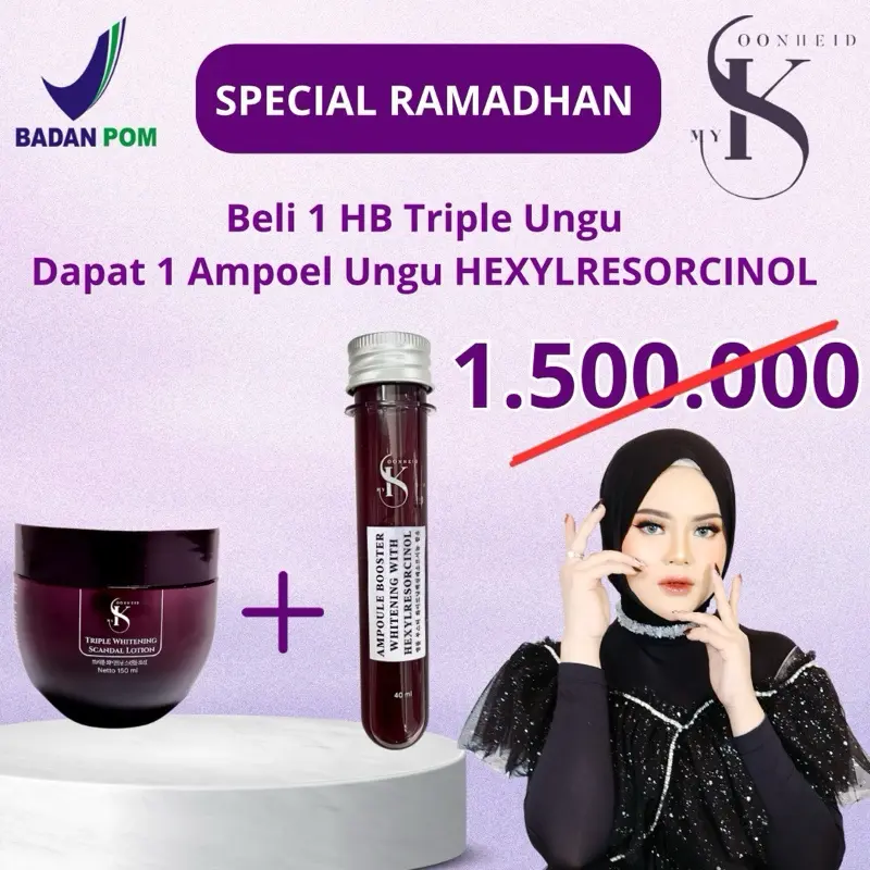 [DAPAT 2 SK] BELI 1 HB TRIPLE UNGU + DAPAT 1 AMPOULE HEXYLRESORCINOL