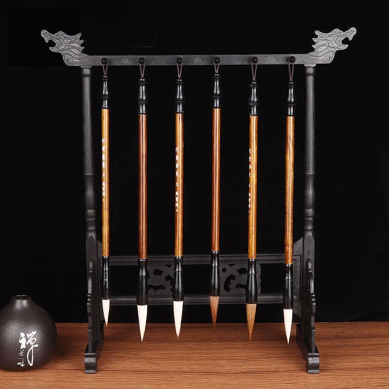 Product Introduction of Imitation solid wood high-grade pen barrel imitation chicken fin wood pen hanging simple modern calligraphy landscape pen barrel plastic brush holder 18