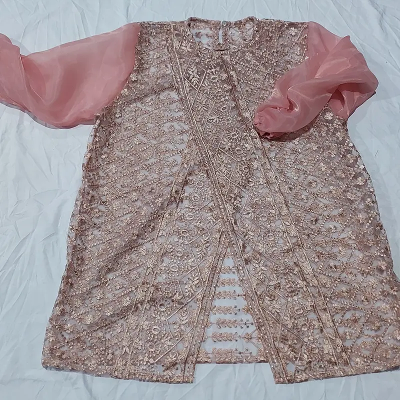 Zize  Jumbo LD 120 Brokat Organza Full Payet / Tunik Brukat / Baju Hari Raya, Kondangan, Wisudaan atau Bridesmaids Atasan Muslim Wanita Dewasa Remaja outer silang 5