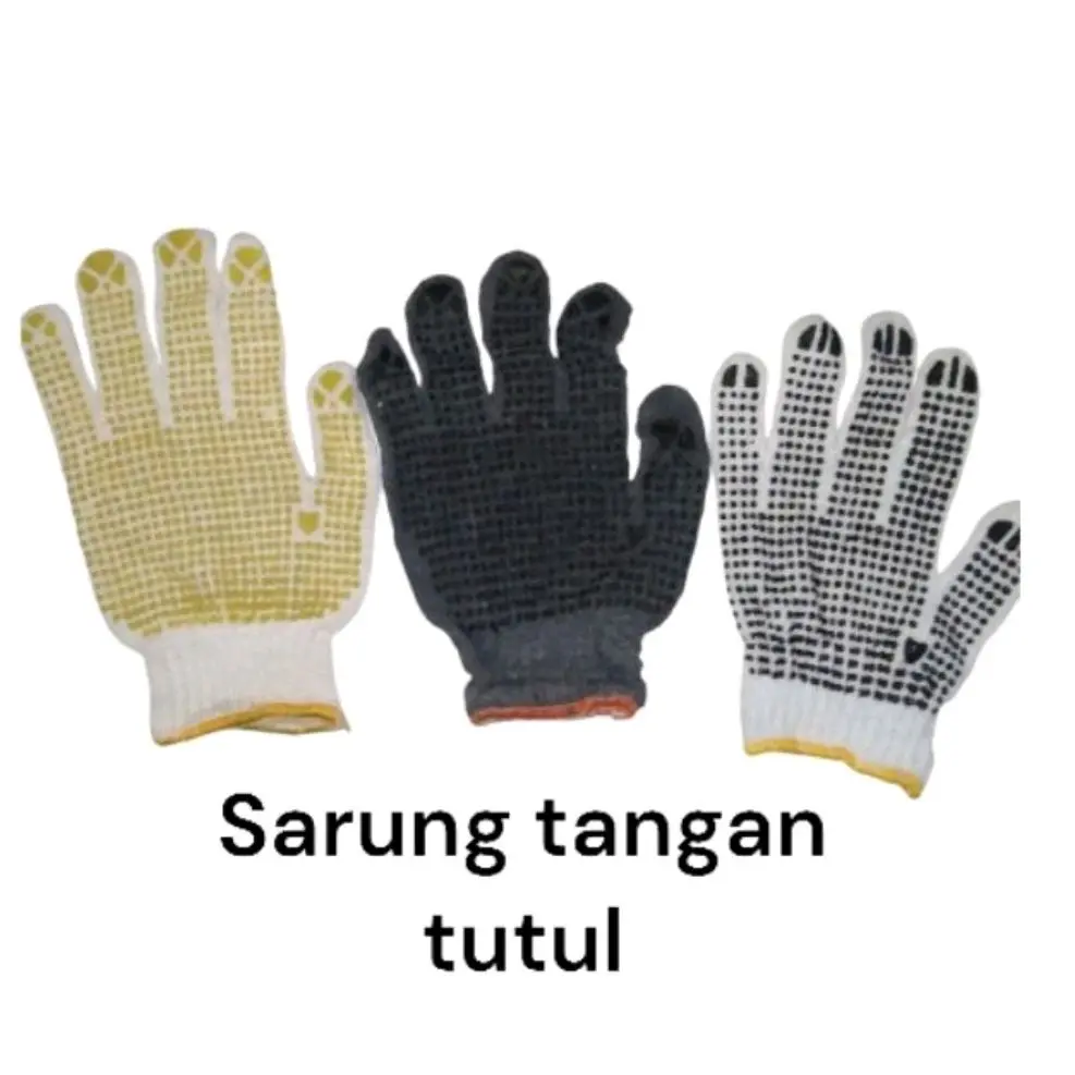 (1 Pak) 12 Pcs Sarung Tangan Tutul Doting Kuning Bahan Katun Doting Desain Sederhana Cocok untuk Kebutuhan Sehari-hari RANDOM STOK YA WARNA NO REQUEZ