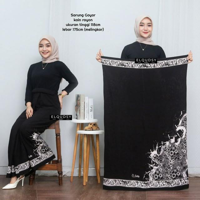 sarung goyor//sarung cewek//sarung santri putri//sarung wanita//sarung santriwati//sarung perempuan Rayon Muslim Semua musim Sarongs Silver motif aesthetic seragam Hitam Batik Remaja Nyaman