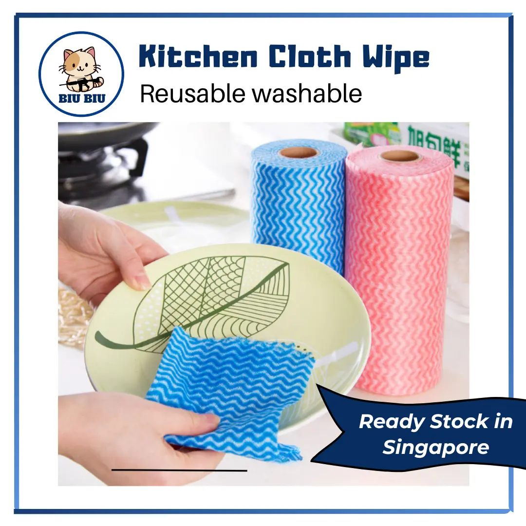 ( 1 roll only $2! ) Reusable Non-woven Kitchen Cleaning Cloth 50Pcs / Roll Colorful Multipurpose Disposable Kitchen Wipes Washable