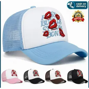 Topi Jaring Kalcer Skena Style Keren Viral Pink Biru Hitam Putih Pria Wanita Topi Trucker Snapback Baseball Distro Gaul Kece Anak Sma Smk Hat cao Blue Cowok Cewek Fashion Outfit