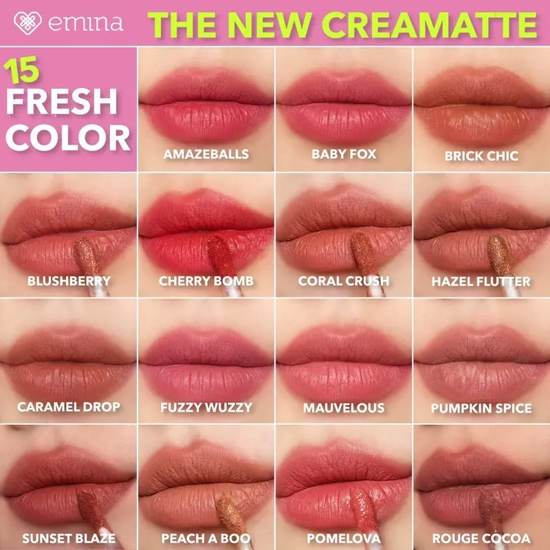 EMINA Creamatte Lightweight Lip Cream Cover With SPF 20 PA++ Kemasan Baru 1
