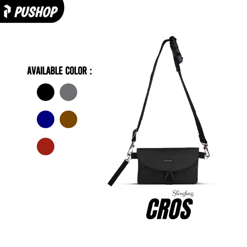 PUSHOP Tas Selempang Pria Wanita CROSS - Slingbag Uniseks Sling bag 2 in 1 Kasual Waterproof 0