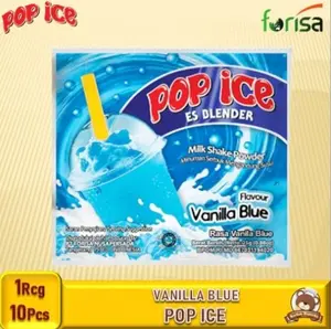 Pop Ice Rasa Vanilla Blue Minuman Ice Blender 25g - 1 Renceng isi 10pcs