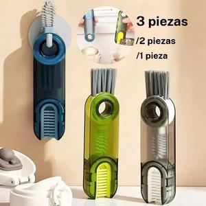 Cepillo limpiador de tapas de tazas 3 en 1, 3 piezas/2 piezas/1 pieza Cepillo limpiador de botellas multifuncional para ranuras, Artículos de limpieza, Herramienta limpiadora de tazas