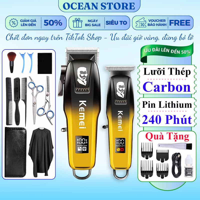 Tông Đơ Cắt Tóc Gia Đình Kemei 709A Tăng Đơ Cắt Tóc Cho Bé An Toàn Không Gây Ồn Tông Đơ Cắt Tóc Nam