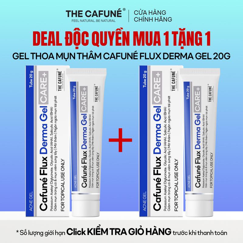 [DEAL ĐỘC QUYỀN: MUA 1 TẶNG 1] Gel Thoa Mụn Thâm Cafuné Flux Derma Gel 20ml Cho Da Mụn Giảm Mụn Chăm Sóc Da