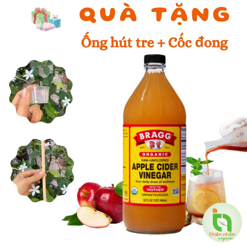 Giấm táo hữu cơ Bragg 473ml & 946ml Hàng Mỹ có vị chua dịu