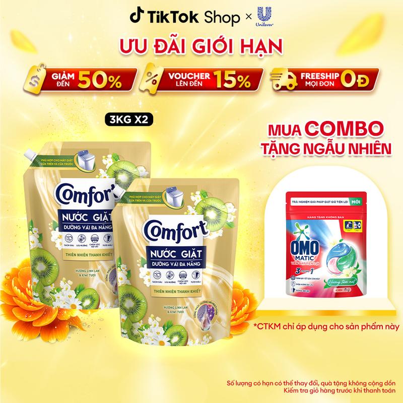 Combo 2 túi Nước Giặt Comfort Thiên Nhiên Thanh Khiết 3KG [1]