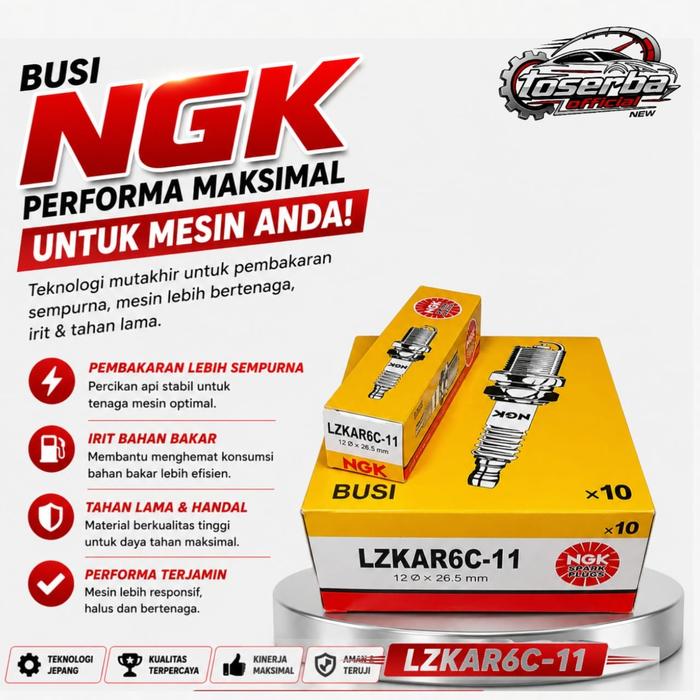 Gambar Busi NISSAN NGK LZKAR6C-11 Grand Livina Evalia Latio Serena XTrail dari Toserba Official_NEW Kota Administrasi Jakarta Timur Tokopedia