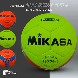 Bola Futsal Size 4 Putsal Empuk Asli Mikasa Potenza Hijau Jahit Mesin Premium Lokal