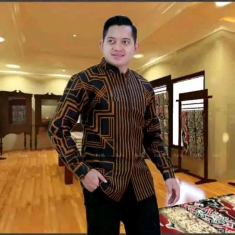 baju koko batik lapis furing kemeja muslim pria