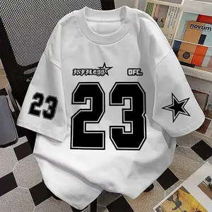 Kaos Vintage No 23 Oversize SMC T-Shirt Atasan Unisex Baju Motif Olahraga Nomor Angka 23