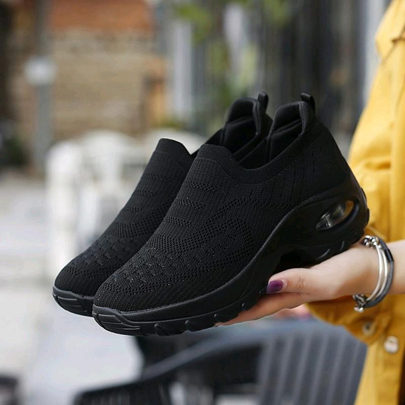 Sepatu Wanita Slip On Import Casual Sol Tabung Hitam Cewek Sport Shoes - Sneaker 1