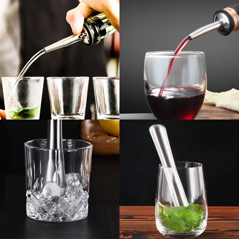 Bộ Bình Lắc Cocktail, 7 Món, Bình Lắc Boston Bar Bartender Kit, Bình Lắc 750 / 600ml, Có Công Thức 6