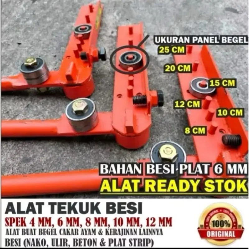 ALAT PENEKUK BESI BETON BEGEL KOLOM CAKAR AYAM UKURAN BESI 4,5,6,8,10,12 BAHAN DARI BAJA ASLI