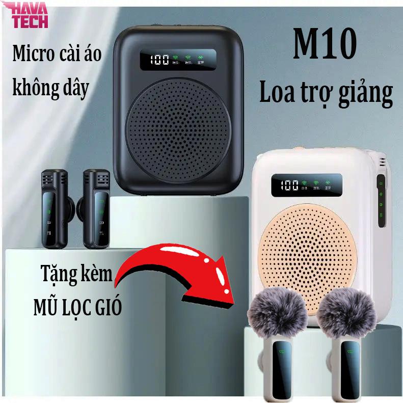  Micro cài áo M10 và loa trợ giảng giúp khuyêch đại âm thanh trong giảng dậy hội họp rõ ràng 