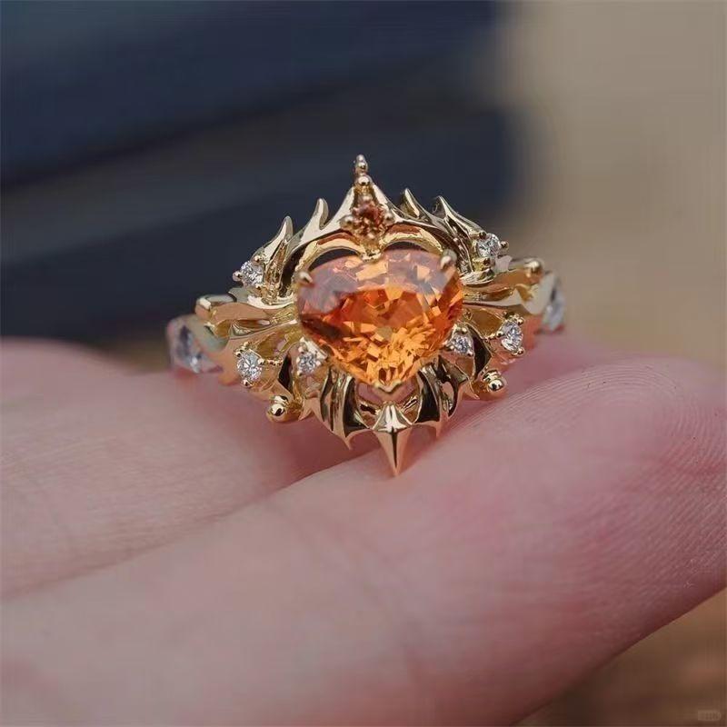 Nhẫn Mặt Trời Nhỏ Zircon Fanta, "Chức năng giữ nhiệt và ấm áp", Nhẫn Sang Trọng và Lộng Lẫy, Thiết kế tinh tế đơn giản và linh hoạt 0