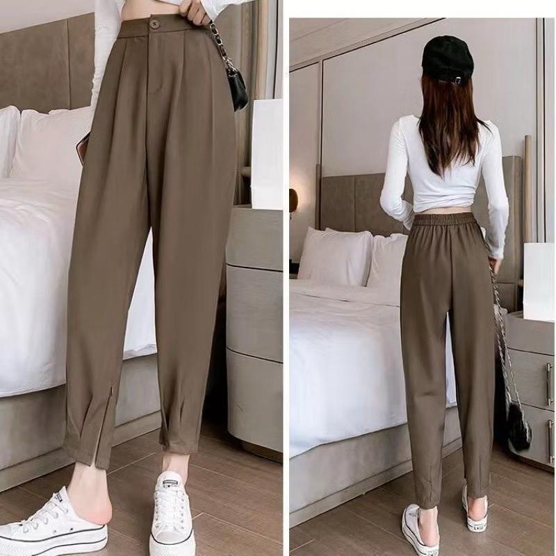 Quần tây nữ lưng cao công sở đẹp xếp ly gấu khóa lưng chun sau Q115 ( đi học đi làm đi chơi ) 3