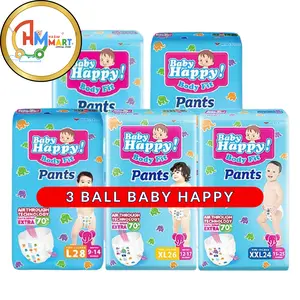 [Paket Hemat 3 Ball] Popok Bayi  Baby Happy Pants S38.M32.L28.XL26.XXL24 Diapers Bayi Dan Anak Anak Type Celana Murah Orang Tua