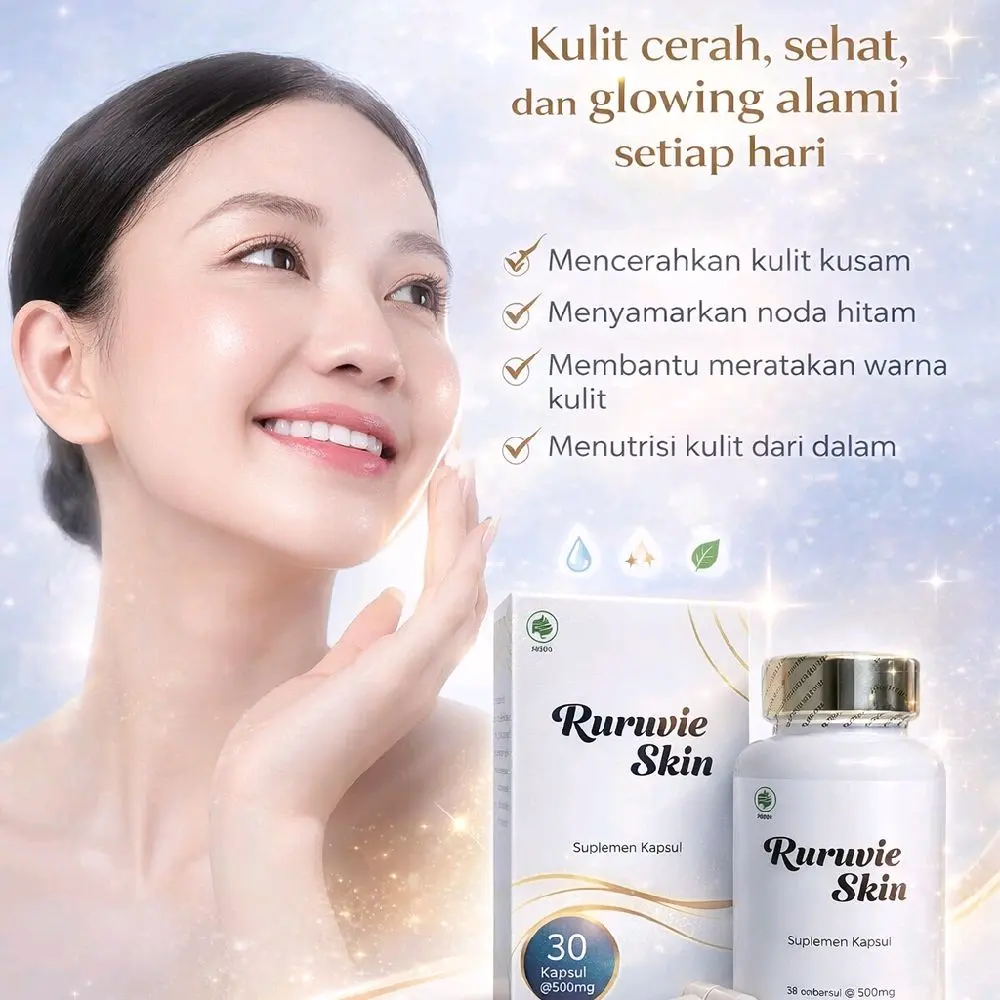 RURUVIE HS 3 ~ CAPSUL PEMUTIH WAJAH  DAN  BADAN ORIGINAL 7x WHITENING BPOM 30 KAPSUL
