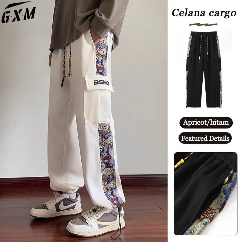 celana kargo pria celana panjang cargo pria celana hitam pria celana gombrang pria celana joger pria sweatpants pria celana kulot korea celana panjang santai celana fashion pria oversize pria baggy pants wide leg celana kekinian cargo pants loose