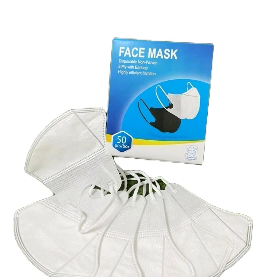 MASKER DUCBIL ISI 50PCS, MASKER WARNA PUTIH, MASKER WARNA HITAM KEMASAN BOK