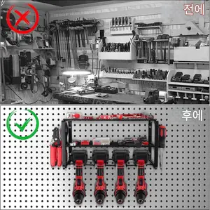 3-Layer Tool Organizer Rack Wall Mount Hardware Tool Storage Rack Electric Drill Holder Heavy Shelf Cabinet for Workshop Garage