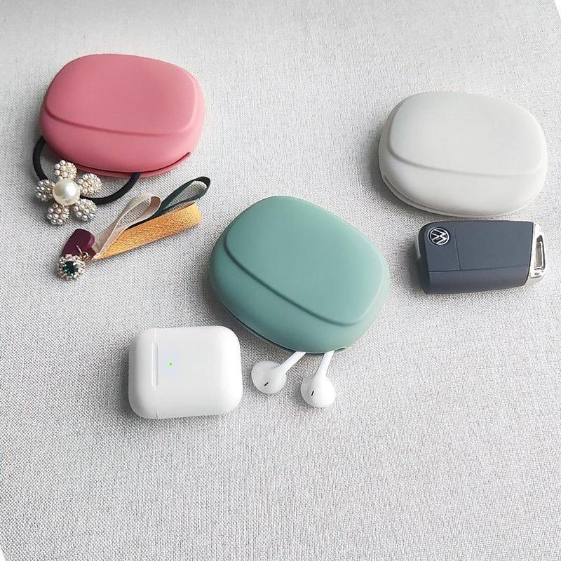 Túi Silicone đựng cáp sạc,tai nghe màu sắc trang nhã, silicone cao cấp tiện lợi CPTN7