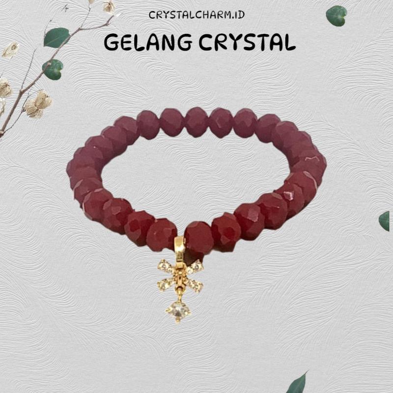 Gelang Crystal Pita Diamond Berlapis Emas Manik-Manik Gelang Batu Cantik Kekinian - Gelang Premium Quality - CC18 0