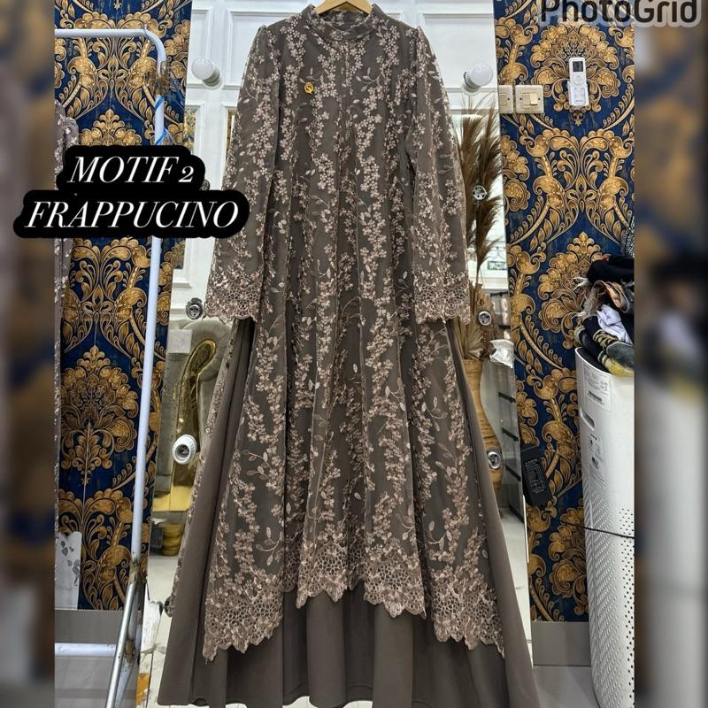 Queenasyari - Jasmine Dress (Hanya Gamis) Jumbo  Bahan Soft Twill Marbella mix Brukat Gamis Wanita Muslim  Lembut Maxi Panjang Mewah Pesta Kondangan Lebaran Trend 2026  Nyaman