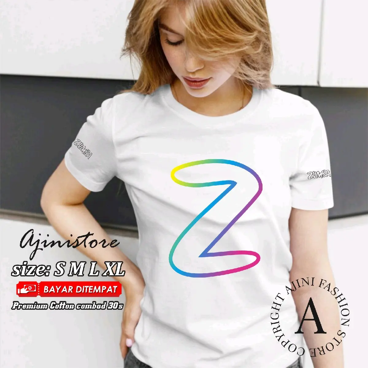kaos zumba baju atasan olahraga wanita terbaru kaos olahraga wanita kaos senam atasan olah raga kaos aerobic katun combad 30s z series kaos zumba full color