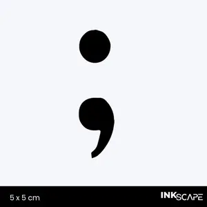 Inkscape Semi-permanent Tattoo Semicolon 5 x 5 cm - A13