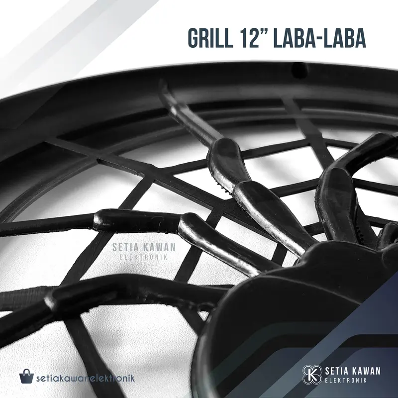 Grill Speaker Laba Laba 12" Plastik / Tutup Pelindung Box Salon Speaker 12 Inch Motif Laba Laba Hitam Original 2