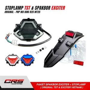 Paket Stoplamp TST MX King & Spakbor belakang Exciter MX King Lampu Belakang 3 in 1 MX KING Original TST Warna Biru Putih Merah Motorcycle