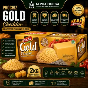 Prochiz Keju Cheddar Gold 1 Slop Kemasan 2kg / Keju Parut - Cheese Powder