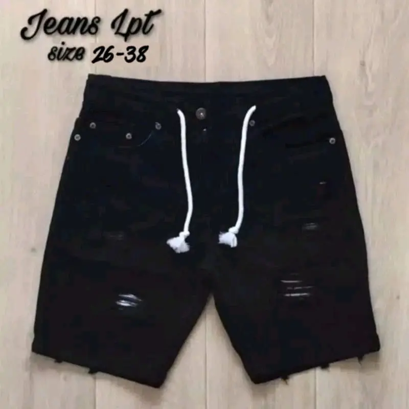 Celana Jeans Pendek Sobek Pria Wisker Jeans Pendek Ripped Robek Pria Premium Distro NEW 5