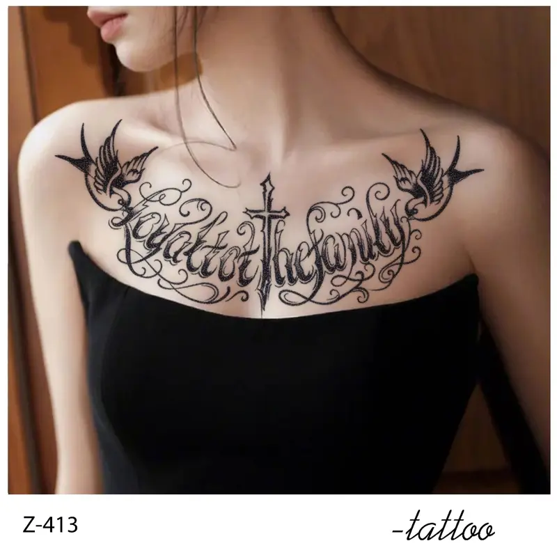 Y45 Stiker Tato Sementara [Model Payudara Besar] Dekorasi Seni Stiker Tato Pria dan Wanita 6