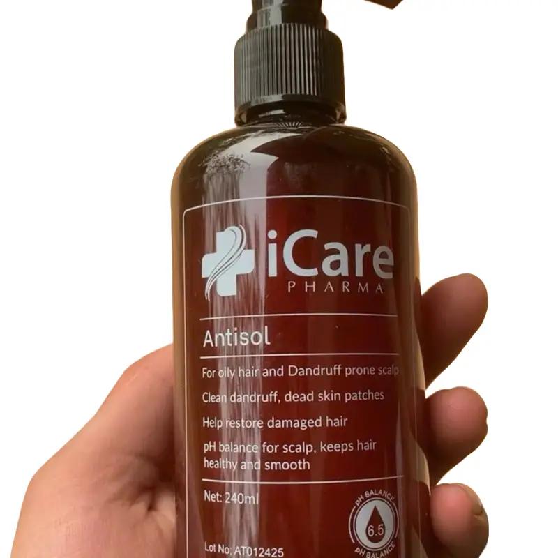 iCare Dầu Gội Antisol 240ml - Trị Nấm Da Đầu & Viêm Da Do Tiết Bã - Phục Hồi Tóc Hư Tổn - Cân Bằng pH 6.5 - An Toàn Không Kích Ứng