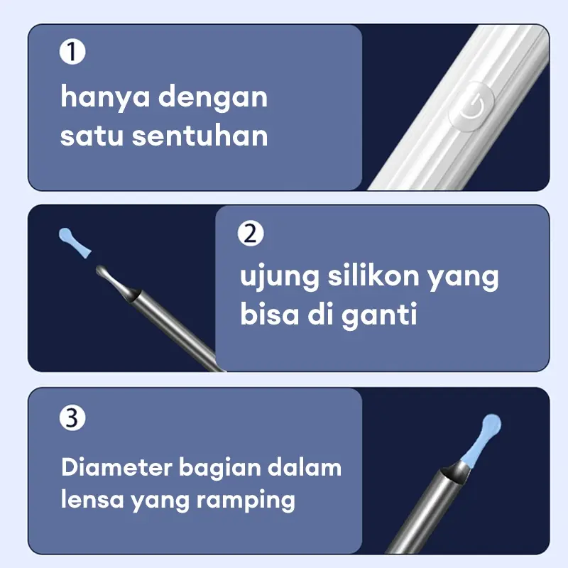 【Garansi 10 tahun】Korek kuping led Pembersih Telinga bayi alat pembersih telinga WIFI ear wax 5 in 1 Stainless steel besi earwax Senter  Dapat dihubungkan ke ponsel 7