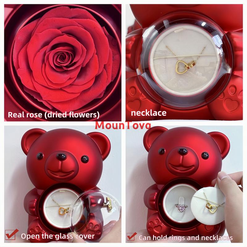 Product Introduction of Forever Rose Teddy Bear Jewelry Box Gifts Couple Gift/Gift for girlfriend/Gift for mom/Gifts for daughter/Birthday/Anniversary/Gift 22